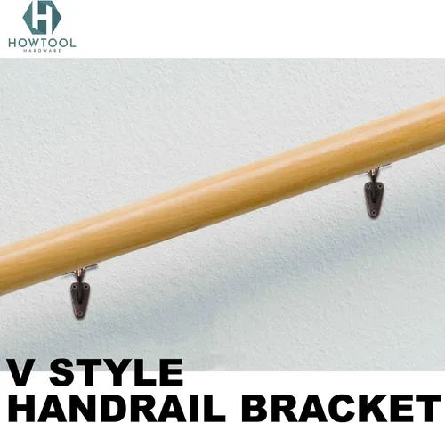 Miniatura 5 de Soporte de barandilla resistente montado en la pared bronce antiguo estilo V, paquete de 3 HOWTOOL