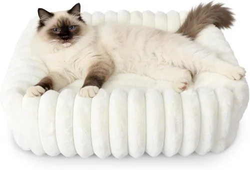 Miniatura 9 de Cute Small Dog Beds for Small Dogs Girl and Cats Washable,Rectangle Cat Bed with Sides Orthopedic Soft Cozy Calming Sleeping Puppy Beds Pink Pet