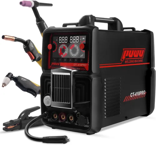 Soldador de Corte por Plasma Combinado MIG con Gas/MIG Sin Gas/TIG con Elevación/Palo/CORTE 5 en 1 Máquina de Soldadura de Aluminio con Voltaje Dual