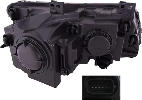 Miniatura 2 de HEADLIGHTSDEPOT Juego de faros delanteros halógenos negro bisel izquierdo derecho par compatible con Chrysler 300 2015-2017