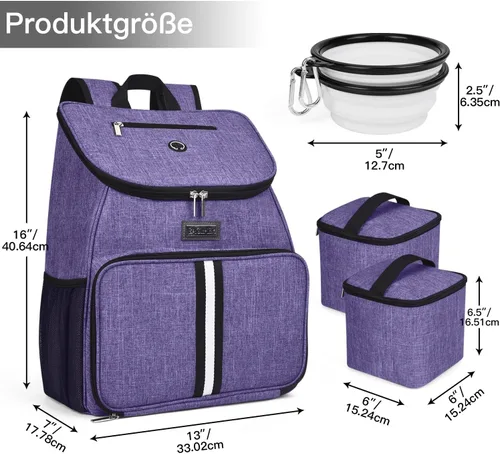 Miniatura 3 de BAGLHER Bolsa de viaje para perros, mochila de suministros para mascotas aprobada por aerolíneas, juego de accesorios de mochila de viaje