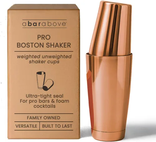 A Bar Above Juego de Cocteleras Boston Profesionales de 18 oz con Peso y sin Peso de Acero Inoxidable, Juego de Coctelera para Cócteles para