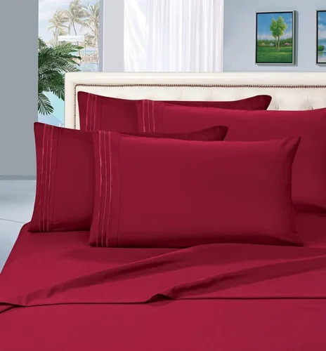 Miniatura 13 de Elegant Comfort Juego de sábanas de 4 piezas de calidad egipcia de 1500 hilos, ultra suave, resistente a las arrugas, la decoloración y las manchas