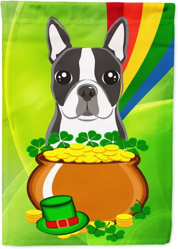 Miniatura 87 de Caroline's Treasures BB1963GF Bandera de Bulldog Inglés para el Día de San Patricio para el jardín, bandera decorativa para patio exterior, patio