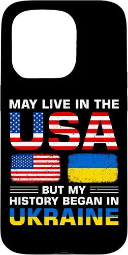 Miniatura 14 de Funda para iPhone 13 Pro Max con la bandera de Ucrania y la bandera de Estados Unidos con raíces ucranianas
