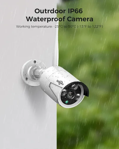 Miniatura 9 de Hiseeu - Sistema de seguridad, ampliable a 16 canales, WiFi Pro 2.4G y 5G, NVR 4K, monitor LCD de 12 pulgadas, cámaras tipo bala, 5 MB, grabación