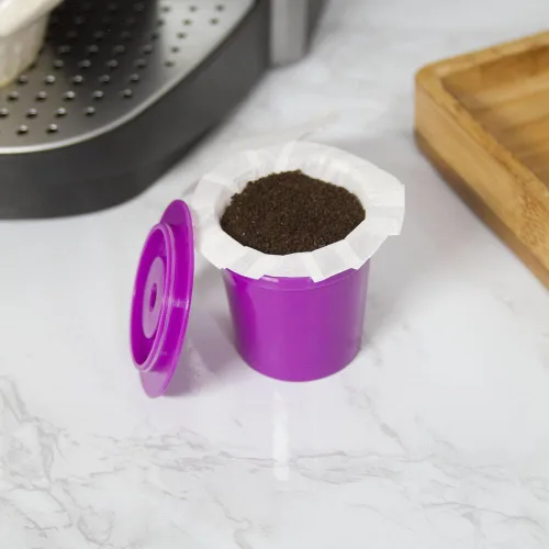 Miniatura 3 de Perfect Pod EZ-Cup Filtros de café de papel con tapa patentada para cafeteras de una sola porción y cápsulas de café, compatibles con Keurig