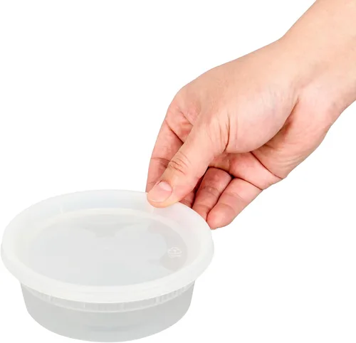 Miniatura 7 de Restaurantware -Asporto - Cajas para llevar de 8 onzas, 25 recipientes redondos para sopa para microondas - Tapas de plástico transparente