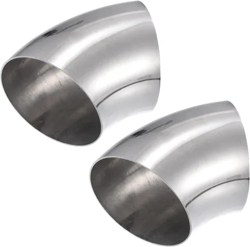 Miniatura 12 de X AUTOHAUX 2 piezas OD 1.5 pulgadas 45 grados SS304 tubo de acero inoxidable curvado para tubo de codo de escape para sistema de escape modificado