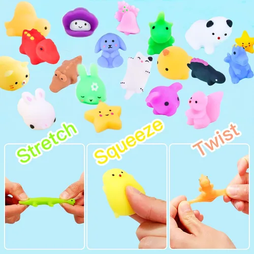 Miniatura 5 de 100 juguetes esponjosos Mochi envueltos individualmente, juguetes esponjosos para recuerdos de fiesta de niños, juguete kawaii para aliviar