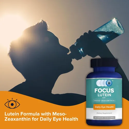 Miniatura 5 de Focus Luteína para ojos con meso-zeaxantina, suplemento vitamínico para los ojos, 60 unidades, suministro para 60 días, soporte diario de visión
