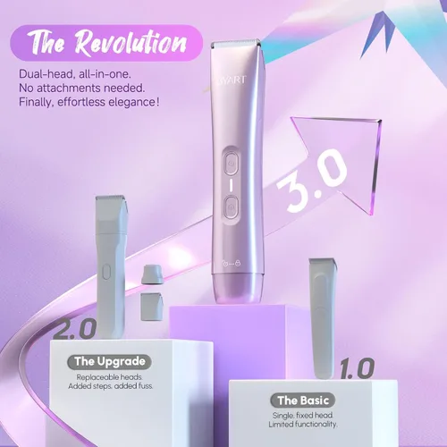 Miniatura 5 de Maquinillas de afeitar eléctricas para mujer, recortadora de vello corporal y facial 2 en 1, uso húmedo y seco, afeitadora inalámbrica para piernas