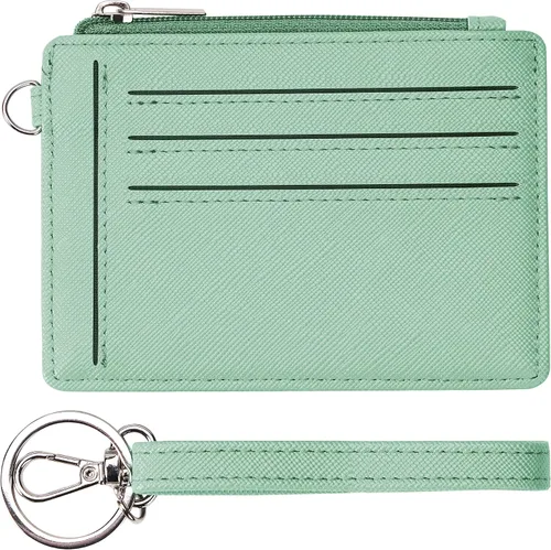 Toughergun Tarjetero delgado para mujer con bloqueo RFID, cartera pequeña con bolsillo frontal para tarjetas de identificación con ventana de