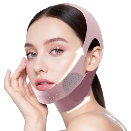 Miniatura 10 de Correa de barbilla para dormir, reutilizable reductor de barbilla doble eliminador para mujeres, máscara de elevación de línea en V, correa facial