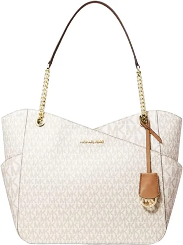 Miniatura 6 de Michael Kors Jet Set Bolso de hombro con cadena grande (VANILLA Multi), Vainilla Mk Signature