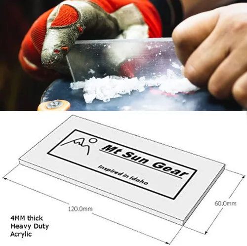Miniatura 2 de Raspador de cera acrílica resistente para afinación de esquí y snowboard. 0.157 in de grosor, se mantiene afilado. Perfecto para descenso, snowboard