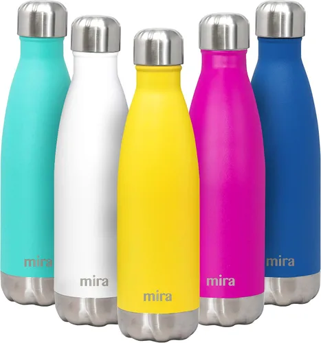 MIRA Botella de agua aislada de 17 onzas – Termo en forma de cola de acero inoxidable – Frasco frío y caliente de doble pared (24 horas fría/12