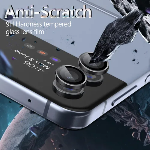 Miniatura 3 de Paquete de 1 marco de lente de cámara para Samsung Galaxy Z Flip 4/Z Flip 5, protector de pantalla de vidrio 9H, antiarañazos, vidrio templado