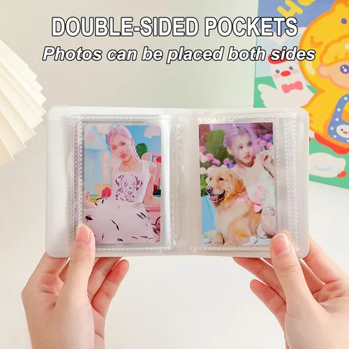 Miniatura 6 de Mini álbum de fotos de 40 bolsillos, soporte para tarjetas fotográficas Kpop de 3 pulgadas, carpeta pequeña para tarjetas fotográficas, carpeta