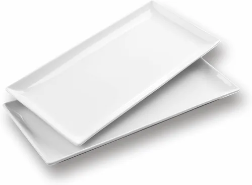 Miniatura 13 de WishDeco Juego de 6 platos rectangulares pequeños, platos blancos de 9 pulgadas, platos de cerámica para sushi, platos de servir para aperitivos