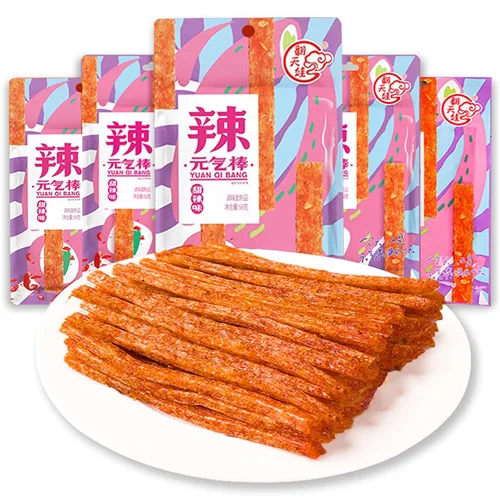 JTEDZI Latiao - Tiras picantes, paquete de 5 bocadillos especiales chinos clásicos de Latiao, vegano, 2.39 onzas por paquete (paquete de 5)