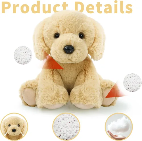 Miniatura 3 de Juguetes de Peluche de Perro Cachorro Sentado, Animal de Peluche Realista, Personajes de Animales de Peluche Rellenos en las Extremidades de 8.5