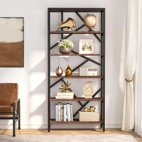 Miniatura 9 de Tribesigns Estantería Industrial de 71 Pulgadas, Estantería Etagere de 6 Estantes, Estantes Abiertos Independientes para Libros con Almacenamiento
