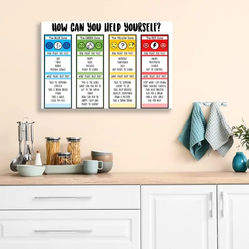 Miniatura 3 de ARBOMG 16x24 Gráficos emocionales para niños Pósteres de salud mental ayudan a los estudiantes a entender las emociones Pósteres - Rincón de calma