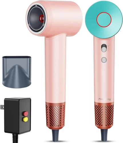 Miniatura 9 de Secador de pelo infrarrojo, 160000 RPM de bajo ruido para mujeres y hombres, control profesional de encrespamiento de iones negativos y sin daños