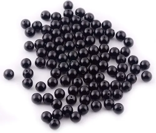 Miniatura 8 de Cuentas de piedra natural, 100 cuentas redondas de obsidiana negra de 0.315 pulgadas (0.315 in), cuentas sueltas de piedra auténtica
