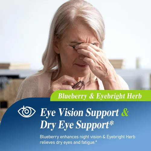 Miniatura 2 de Suplemento de extracto de arándano para la salud ocular, fórmula 7 en 1 gotas de hierbas que apoyan los ojos secos y la visión con arándano, hierba