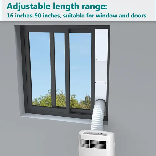 Miniatura 7 de Daisypower Kit de puerta corredera para aire acondicionado portátil, paneles de sellado ajustables para manguera de CA portátil, hasta 90 pulgadas