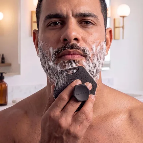 Miniatura 7 de The BEARD BLACK Limpiador de barba de silicona – Cepillo de limpieza profunda para barba para hombres – Exfoliante facial manual para eliminación