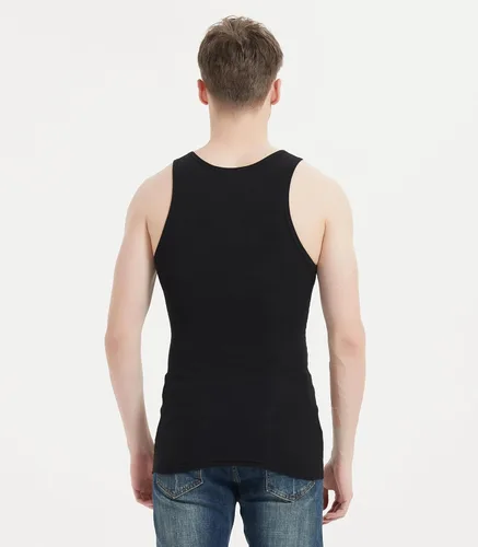 Miniatura 4 de Comfneat Paquete de 6 camisetas sin mangas ajustadas de algodón y elastano para hombre