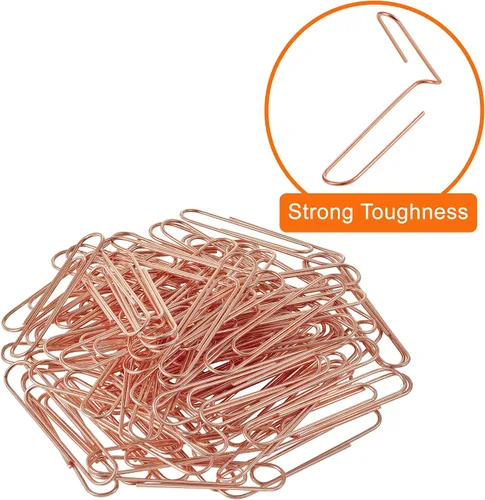 Miniatura 3 de NEEWAY Clips de papel de oro rosa, 200 unidades, tamaño grande, clips de papel jumbo de 2 pulgadas, suministros escolares y de oficina (paquete de 2)