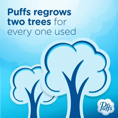 Miniatura 6 de Pañuelos faciales ultrasuaves sin loción Puffs, 1 cubo, 48 pañuelos por caja