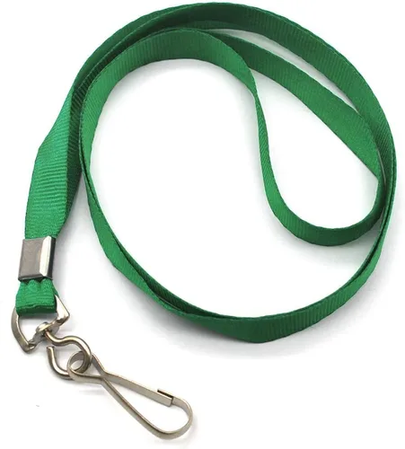 Miniatura 3 de Cordones verdes, 100 unidades, para insignias de identificación, cordón plano con clip de insignia con gancho en J (verde)