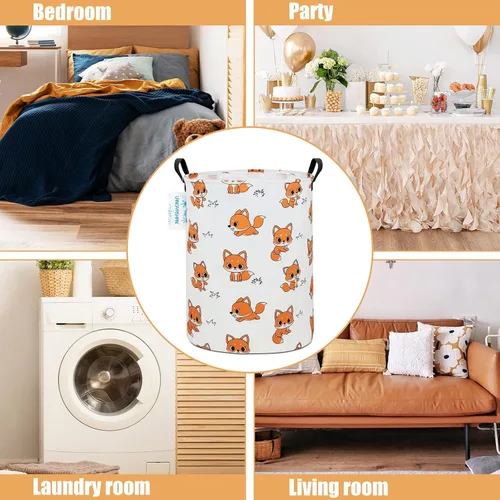 Miniatura 3 de Cesta de lona plegable para lavandería, cesta organizadora para almacenamiento de juguetes, cestas de regalo, ropa de dormitorio, ropa de niños, Fox