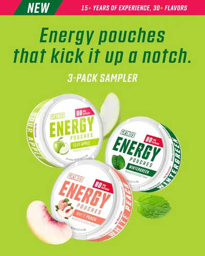 Miniatura 3 de Bolsas de energía Grinds - Bolsas de cafeína natural - Contiene vitaminas B, sin azúcar y 0 calorías - 80 mg de cafeína en cada bolsa - Genciana