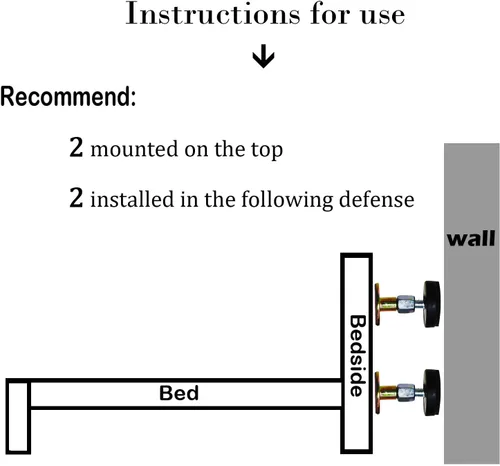 Miniatura 8 de Krisler Topes de cabecera para pared, marco de cama de hierro ajustable, herramienta antivibración, fácil instalación, protección de pared