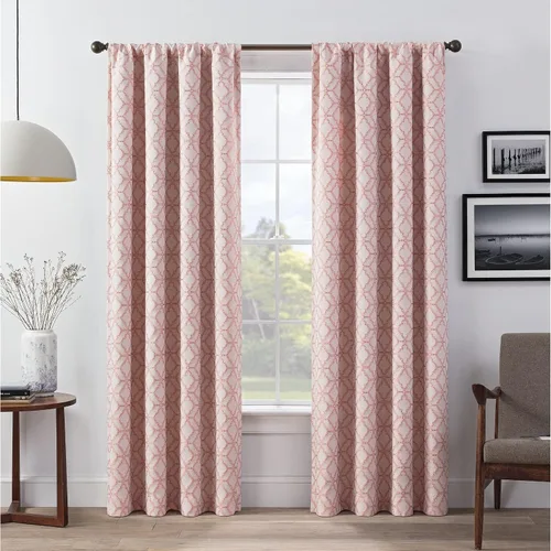Miniatura 7 de Eclipse Lollie Total Privacy - Cortinas opacas con bolsillo para barra, diseño de enrejado (2 paneles), 52 x 84 pulgadas, color gris