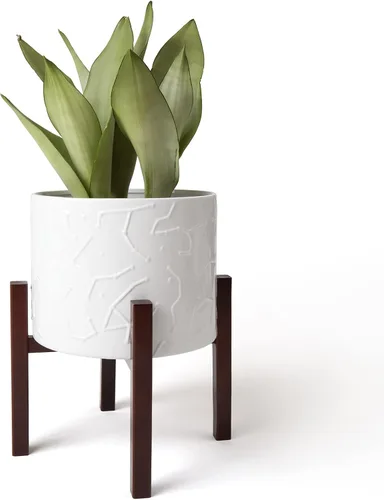 Miniatura 7 de LA JOLIE MUSE Macetas para plantas, maceta de cerámica de 8 pulgadas con soporte para plantas