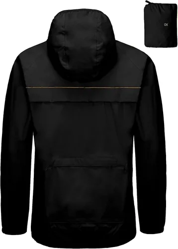 Miniatura 2 de Little Donkey Andy Chaqueta de lluvia elástica para hombre con capucha, resistente al viento y al agua, plegable