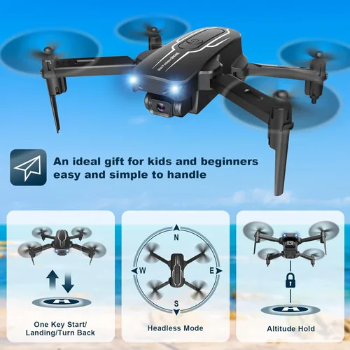 Miniatura 6 de Mini dron con cámara para adultos y niños - drones con cámara FPV HD 1080P de 90° con lente ajustable, selfies con gestos, inicio con una tecla
