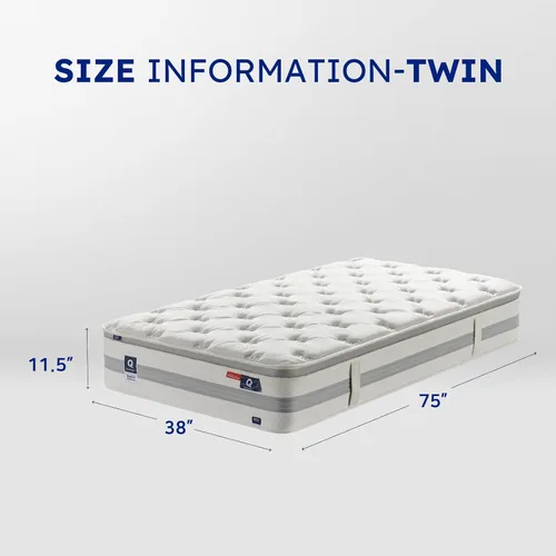Miniatura 2 de QA4 Z Cube - Colchón híbrido prémium de 11.5 pulgadas con resortes de dos caras en una caja, parte superior de felpa firme, soporte firme
