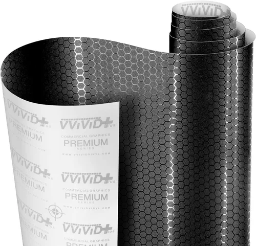 Miniatura 7 de VViViD+ - Vinilo para envoltura de auto con patrón pequeño de nido de abeja mate negro (50 pies x 5 pies)