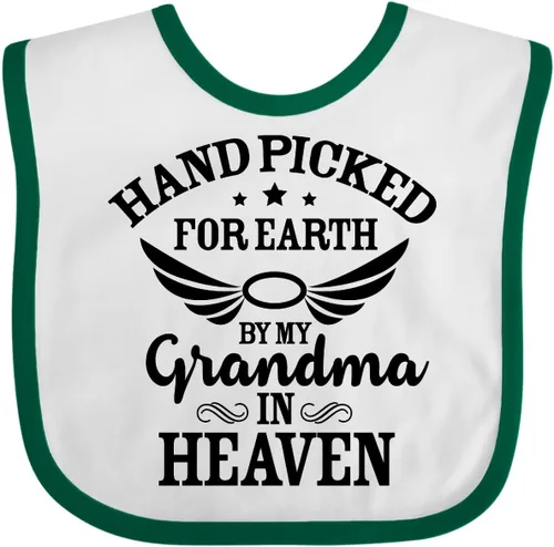 Miniatura 13 de inktastic Handpicked for Earth By My Grandma in Heaven Angel Wings Baby Bib