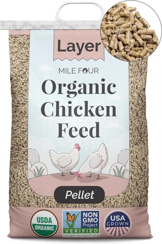 Miniatura 11 de Mile Four Alimento orgánico para pollo: capa de grano entero, sin OMG, cultivado en EE. UU., 16% de proteínas, sin maíz, sin soja, alimento