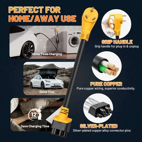 Miniatura 7 de MECMO NEMA TT-30 Adaptador para cargador móvil Tesla Gen 2 y 3, 24Amp 120V, RV TT-30P adaptador para conector móvil Gen II, para motores Tesla