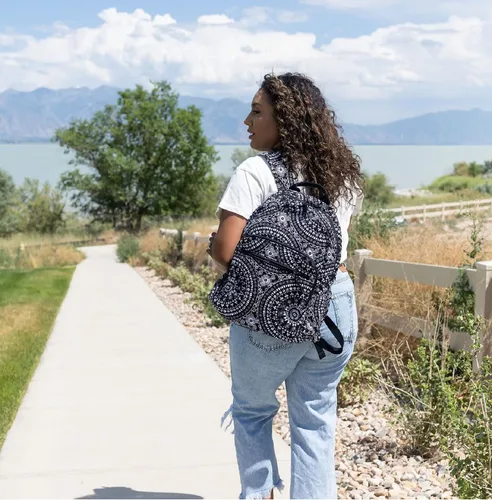 Miniatura 6 de Vera Bradley Mochila Campus de algodón para mujer Motivos de globo de nieve - Algodón reciclado